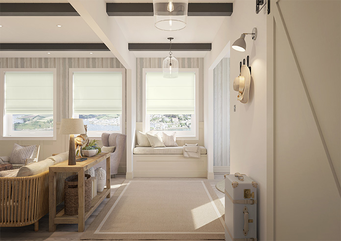 Kyoto Faux Silk, White - Roman Blind - Image 8